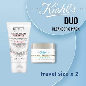 ▶️🌟🆕*NEW* KIEHL’S | TRAVEL | Duo Cleanser & Mask Set